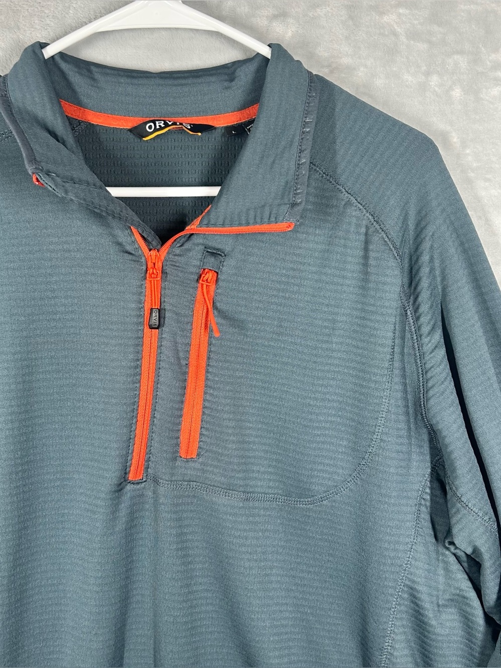 ORVIS Men's Size L Horseshoe Hills Quarter-Zip Fleece Blue